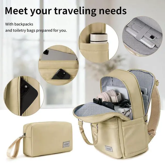 Alt view image 5 of 6 - LARVENDER Luggage Sets 3 Piece Set Suitcase Hardshell Expandable Carry On