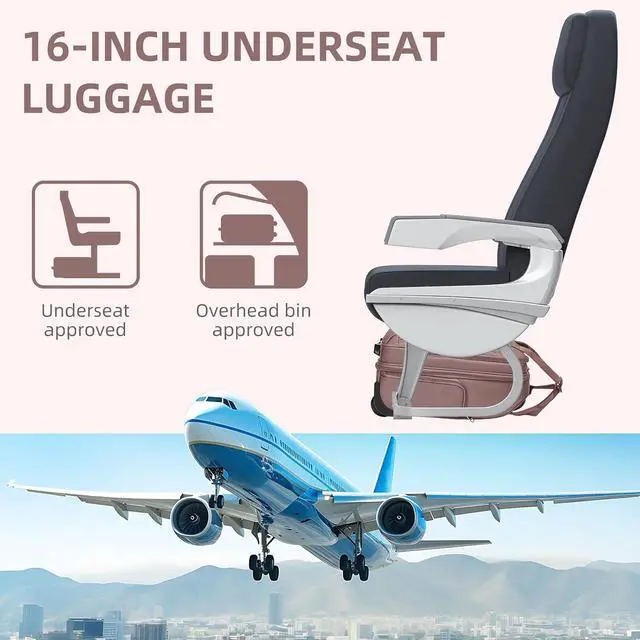 Alt view image 7 of 7 - LARVENDER 4 Piece Luggage Set with Spinner Wheels - Expandable Softside Carry On Suitcase 22x14x9 Airline Approved, 16 20" Carry On Luggage,TSA Lock, Pink