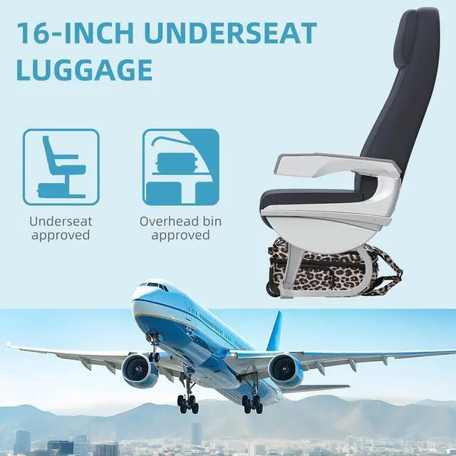 Alt view image 7 of 7 - LARVENDER 4 Piece Luggage Set with Spinner Wheels - Expandable Softside Carry On Suitcase 22x14x9 Airline Approved, 16 20" Carry On Luggage,TSA Lock, Leopard Print