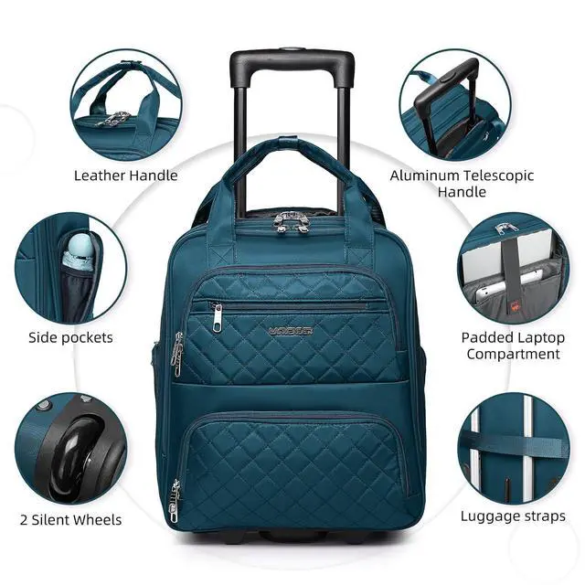 Alt view image 4 of 7 - LARVENDER 4 Piece Luggage Set with Spinner Wheels - Expandable Softside Carry On Suitcase 22x14x9 Airline Approved, 16 20" Carry On Luggage,TSA Lock, Blue