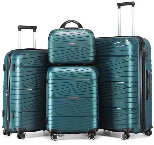 Main image of LARVENDER Luggage Sets, Luggage 4 Piece Set, Expandable Luggage Set Clearance Suitcases with Spinner Wheels Hardside Luggage with TSA Lock (Dark Green)