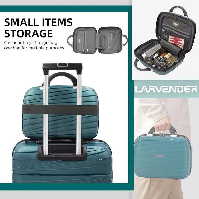 Alt view image 2 of 6 - LARVENDER Luggage Sets, Luggage 4 Piece Set, Expandable Luggage Set Clearance Suitcases with Spinner Wheels Hardside Luggage with TSA Lock (Dark Green)