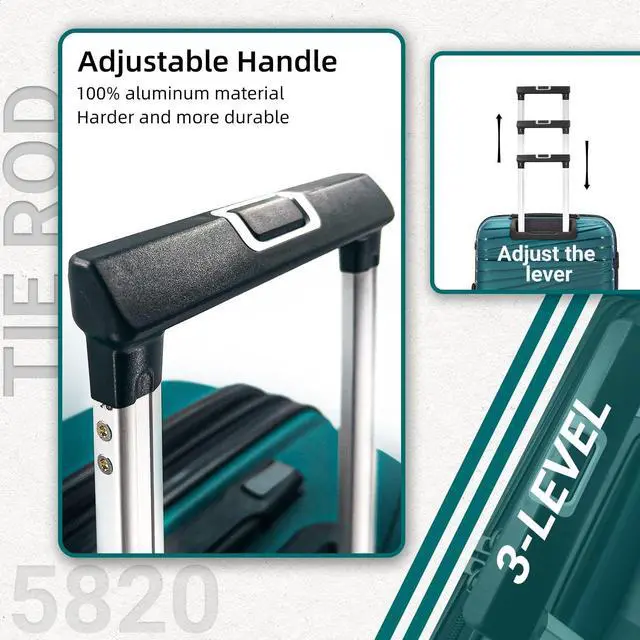 Alt view image 5 of 6 - LARVENDER Luggage Sets, Luggage 4 Piece Set, Expandable Luggage Set Clearance Suitcases with Spinner Wheels Hardside Luggage with TSA Lock (Dark Green)