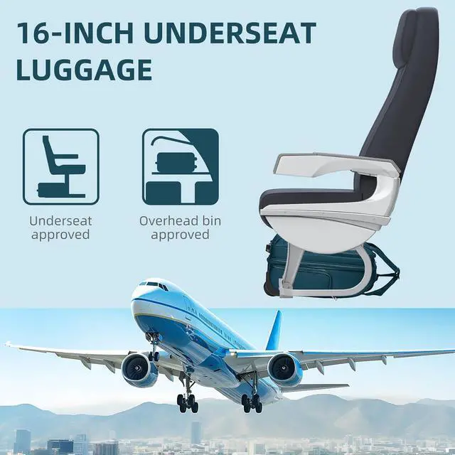Alt view image 7 of 7 - LARVENDER 4 Piece Luggage Set with Spinner Wheels - Expandable Softside Carry On Suitcase 22x14x9 Airline Approved, 16 20" Carry On Luggage,TSA Lock, Blue