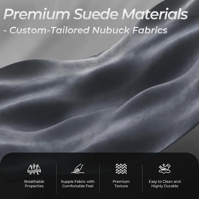 Alt view image 6 of 7 - Dowinx Big and Tall Gaming Chair, Suede Fabric Game Chair with Pocket Spring Cushion, Gamer Chair Ergonomic with Footrest for Adults Office,4D Armrest, 440LBS, Grey