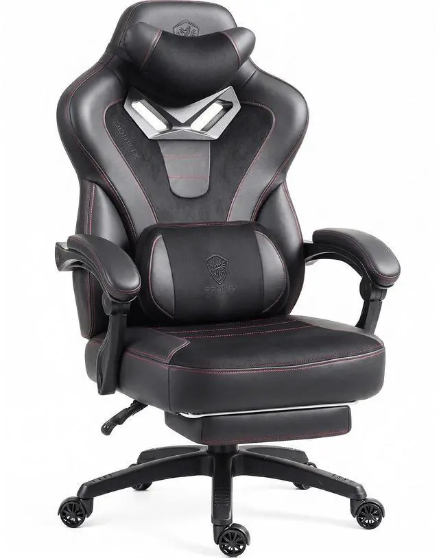 Main image of Dowinx Gaming Chair with Footrest, Big and Tall Gaming Chair for Heavy People, Ergonomic Gaming Chair for Adults, Reclining Computer Game Chair with Massage Lumbar Support, Black