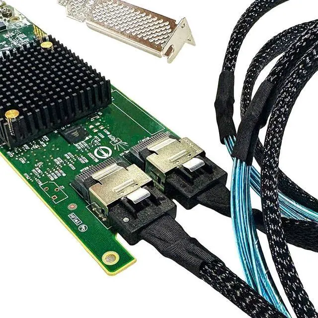 Alt view image 6 of 6 - SAS HBA Card Compatible with LSI 9207-8i IT Mode PCIe SATA Expansion Card,Expander Support, 8-Port 6Gbps PCIe 3.0, HBA Controller with 2X SFF-8087 to 4X 8482 SAS Cables for TrueNAS unRAID NAS