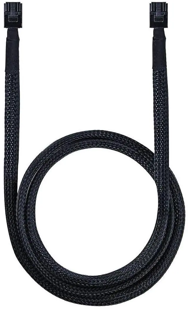Alt view image 2 of 6 - SFF-8643 to SFF-8643 Mini SAS HD Internal Cable 1m/3.3ft, SAS-3 12Gbps 4i, 30AWG 100, Sideband/SGPIO, Straight Male-to-Male with Secure Latch, for RAID/HBA to Backplane, Server NAS Storage