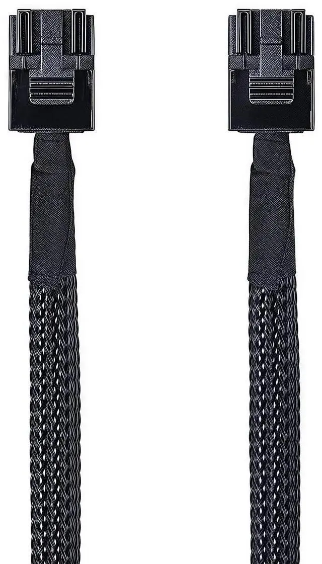 Alt view image 5 of 6 - SFF-8643 to SFF-8643 Mini SAS HD Internal Cable 1m/3.3ft, SAS-3 12Gbps 4i, 30AWG 100, Sideband/SGPIO, Straight Male-to-Male with Secure Latch, for RAID/HBA to Backplane, Server NAS Storage