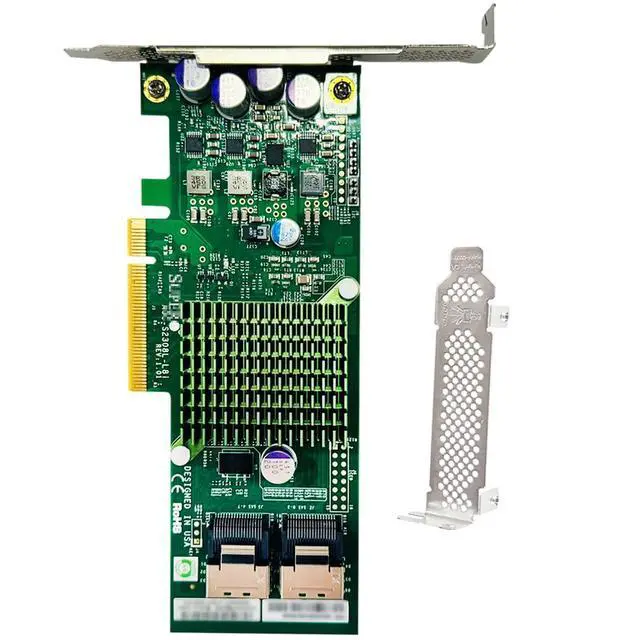 Alt view image 5 of 5 - SAS HBA Card Compatible with LSI 9207-8i IT Mode PCIe SATA Expansion Card, SAS Expander Support, 8-Port 6Gbps PCIe 3.0, HBA Controller with 2x SFF-8087 to 4x SATA Cables for ZFS TrueNAS unRAID Proxmox