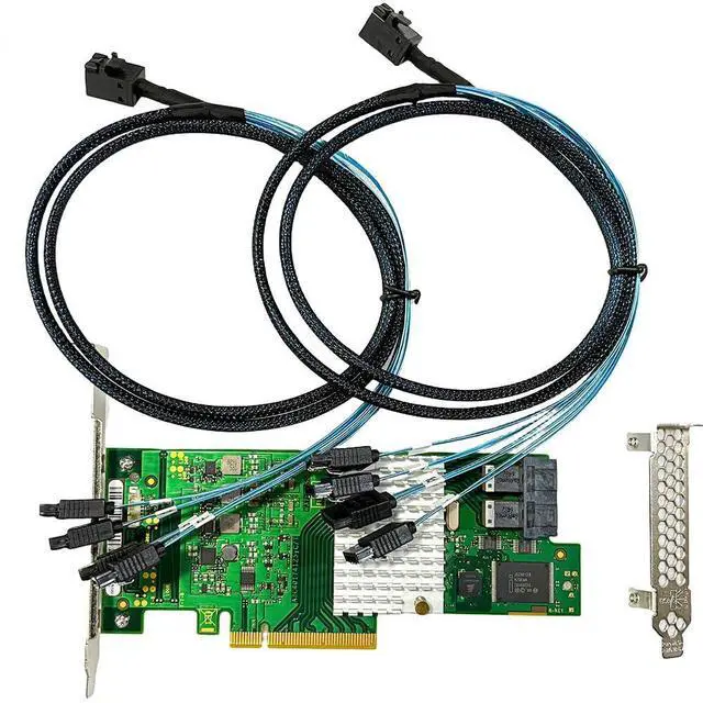 Main image of SAS HBA Card Compatible with LSI 9300-8i IT Mode & D3307 PCIe SATA Expansion Card, 8-Port 12Gbps PCIe 3.0, SAS Expander Support, HBA Controller with 2X SFF-8643 to 4X SATA Cables for TrueNAS unRAID