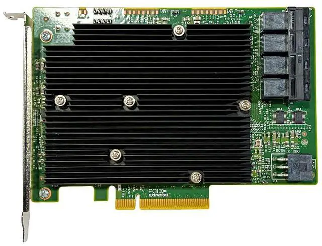 Alt view image 2 of 5 - SAS HBA Card Compatible with LSI 9300-16i IT Mode PCIe SATA Expansion Card, 16-Port 12Gbps PCIe 3.0 x8, Expander Support, Controller with 4X SFF-8643 to 4 SAS Cables for ZFS TrueNAS unRAID NAS