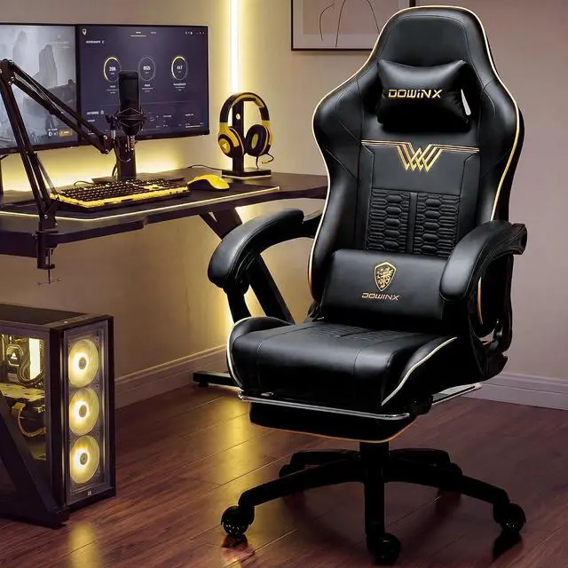 Main image of Dowinx Big and Tall Gaming Chair, 350LBS with Massage Lumbar Footrest