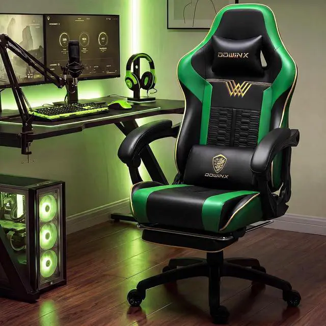 Main image of Dowinx Big and Tall Gaming Chair, 350LBS with Massage Lumbar Footrest