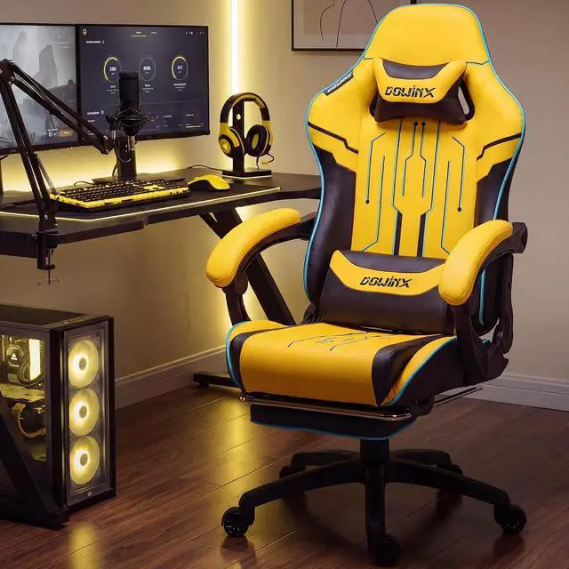 Main image of Dowinx Big and Tall Gaming Chair, 350LBS with Massage Lumbar Footrest