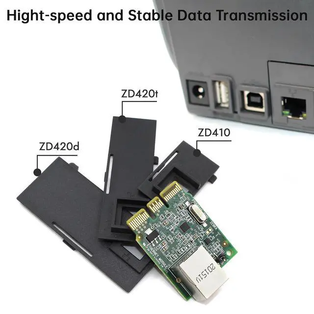 Alt view image 4 of 5 - P1080383-442 Kit Upgrade Ethernet Module for Zebra ZD410 ZD420 Thermal Desktop Label Printer Wired 203dpi 300dpi