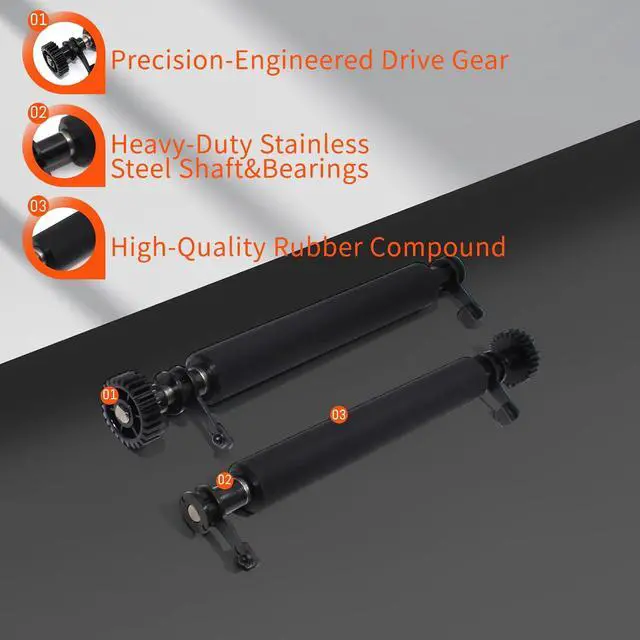 Alt view image 4 of 6 - Kit Platen Roller for TSC MB240 MB340 MF3400,MF2400,MA3400,MA2400 Thermal Printer Roller, Black, Replacement Roller Assembly with Gear