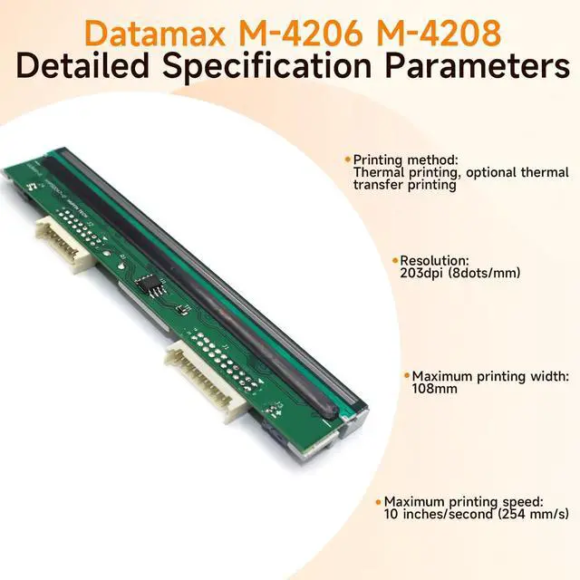 Alt view image 4 of 7 - GETPARTS PHD20-2261-01 New Printhead for Datamax M-Class M-4206 M-4208 Mark II Thermal Barcode Printer OEM Replacement 203dpi
