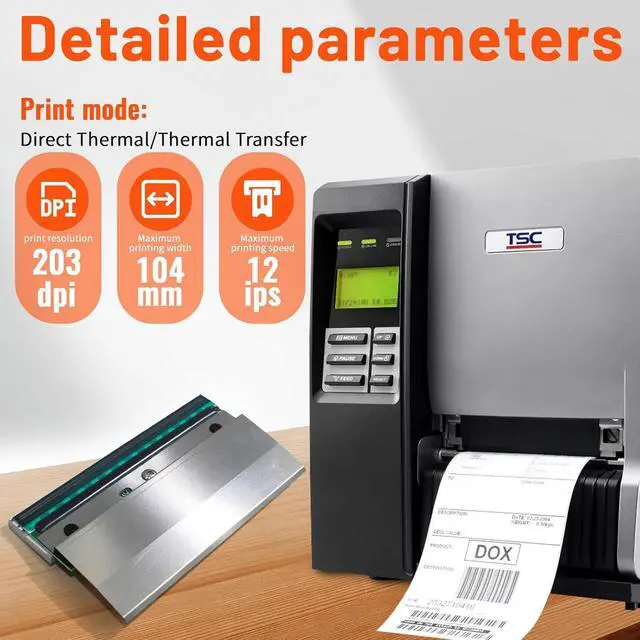 Alt view image 3 of 7 - GETPARTS 98-0470074-00LF New Printhead for TSC TTP-2410M TTP-2410MU MT 2410M PRO MA240 Thermal Label Printer OEM Replacement 203dpi