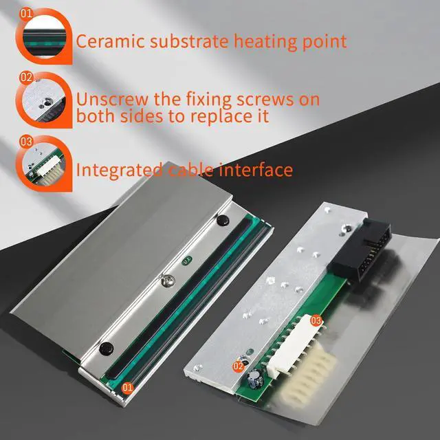 Alt view image 4 of 7 - GETPARTS 98-0470074-01LF New Printhead for TSC TTP-346M TTP-346MU 346M PRO Thermal Label Printer OEM Replacement 300dpi