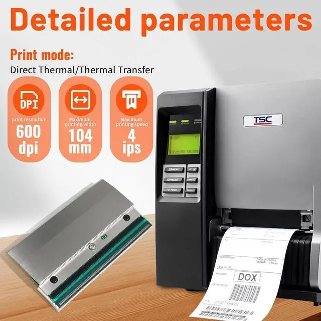 Alt view image 4 of 7 - GETPARTS 98-0470074-02LF New Printhead for TSC TTP-644MU TTP-644MT 644M PRO Thermal Label Printer OEM Replacement 600dpi