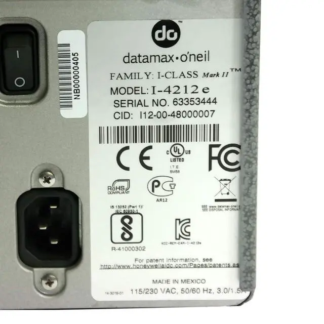 Alt view image 5 of 6 - Datamax O'Neil I-4212e Class, Direct Thermal Industrial Barcode Printer, 4" Print Width