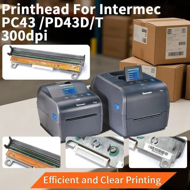 Alt view image 3 of 7 - GETPARTS New Printhead for Intermec PD43T PC43T Thermal Label Printer, 300dpi, PD43 PC43 with Bracket, Part 225-784-001