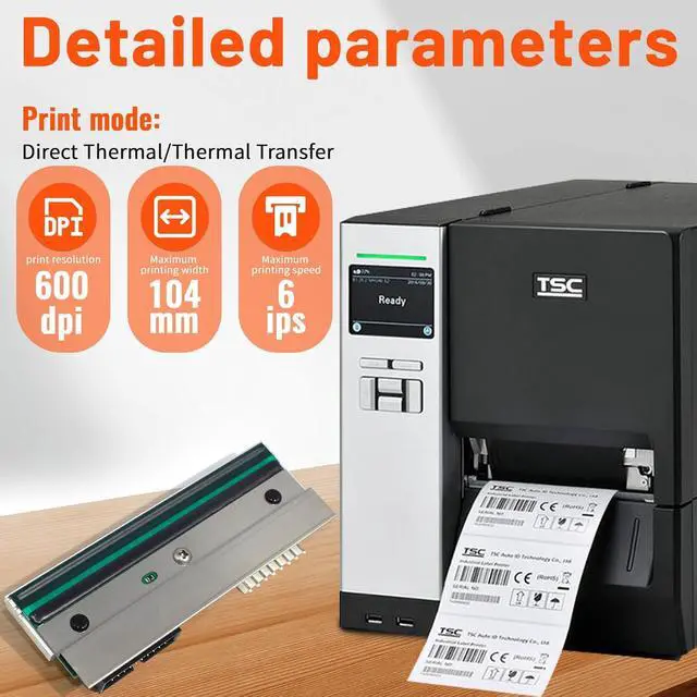 Alt view image 2 of 7 - GETPARTS 98-0600022-02LF New Printhead for TSC MH640 MH641 MU641 Thermal Label Printer OEM Replacement 600dpi PH-MH241-0003