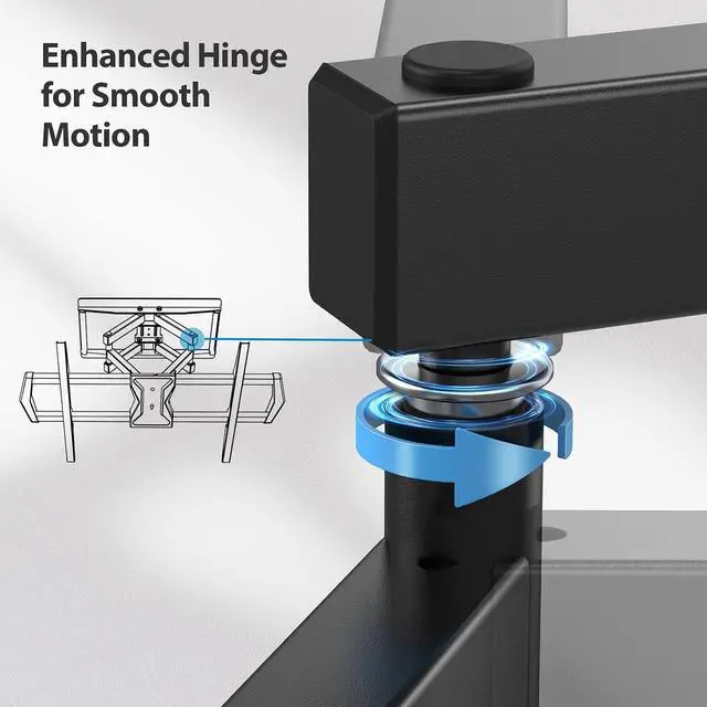 Alt view image 3 of 7 - Pipishell Full Motion TV Wall Mount for Most 37-75 inch TVs, Wall Mount Bracket with Dual Articulating Arms, Swivel, Tilt, Max VESA 600x400mm up to 100 lbs, TV Mount Fits 12/16 Wood Studs, PILF6