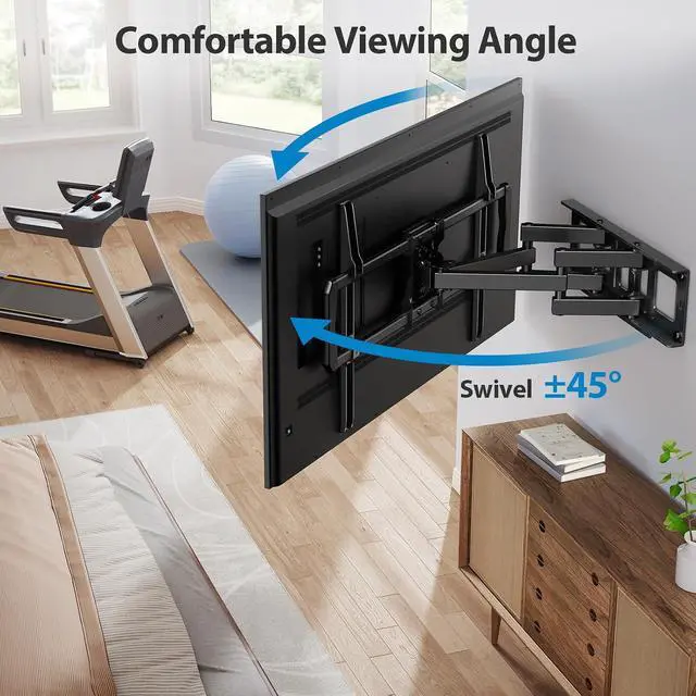 Alt view image 3 of 7 - Pipishell Full-Motion TV Wall Mount for Most 3775 Inch TVs up to 100 lbs, Universal TV Wall Mount Extension Bracket