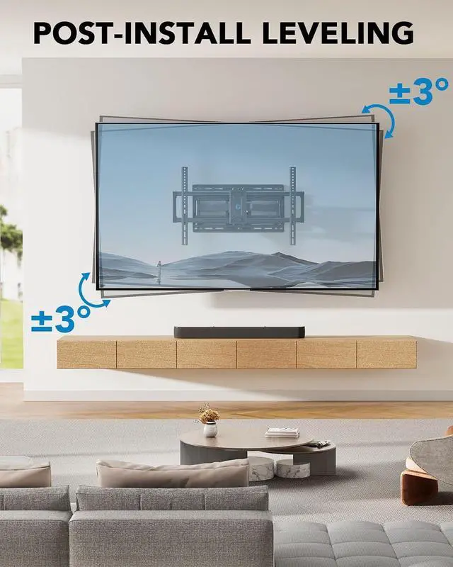 Alt view image 5 of 7 - Pipishell Full Motion TV Wall Mount for 42-85 inch Flat Screen LED TV up to 132lbsPipishell Universal Wall Mount Extension Bracket