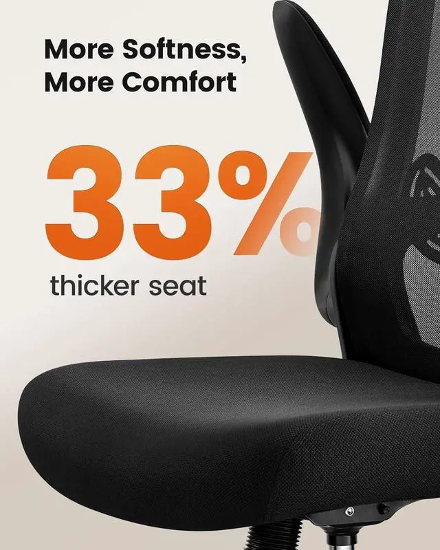 Alt view image 4 of 7 - ErGear Drafting Chair, Standing Desk Chair with Flip-Up Armrests, High Desk Chair Adjustable Height, Ergonomic Tall Office Chair with Lumbar Support and Adjustable Footrest Ring