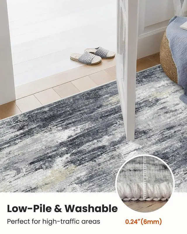 Alt view image 7 of 7 - AMADA HOMEFURNISHING 6x9 Washable Area Rug, Modern Abstract Living Room Rug with Non-Slip Backing & Low Pile, Large Rug with Abstract Pattern for Living Room, Bedroom and Dinning Room, Light Grey