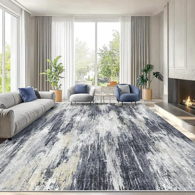 Main image of AMADA HOMEFURNISHING 9x12 Area Rugs for Living Room, Modern Large Area Rugs with Non-Slip Backing & Low Pile, Neutral Soft Washable Rug for Nursery, Bedroom, Dinning Room, Playroom, Light Grey