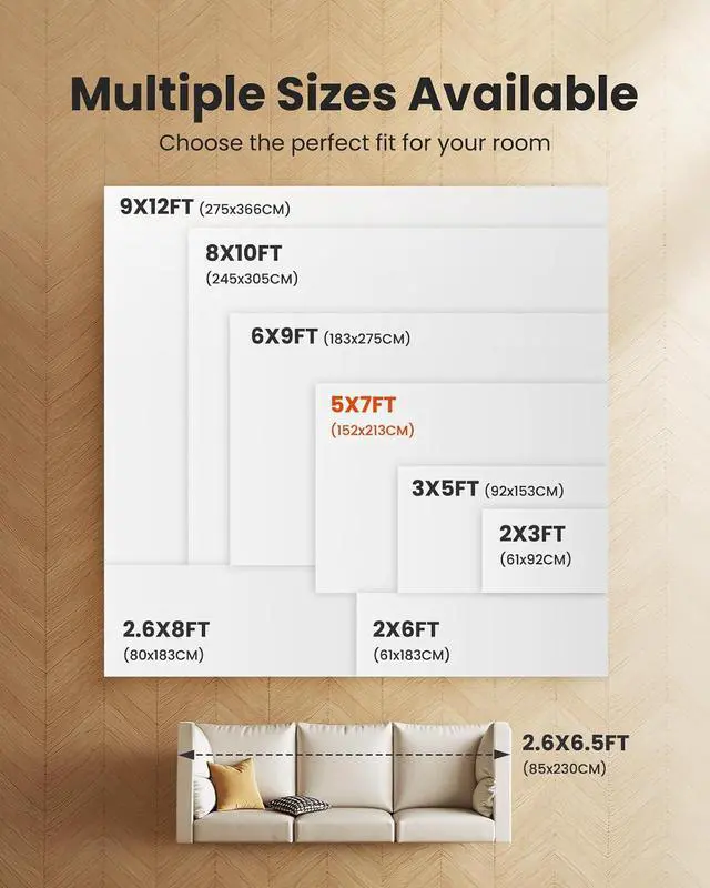 Alt view image 3 of 7 - AMADA HOMEFURNISHING 5x7 Area Rugs for Living Room, Modern Abstract Washable Rug Neutral Soft with Non-Slip Backing & Low Pile Kids Rug for Resistant, Bedroom, Nursery Home Office, Beige