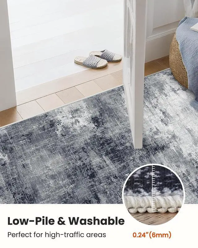 Alt view image 5 of 7 - AMADA HOMEFURNISHING 10x14 Area Rugs for Living Room, Modern Large Area Rugs with Non-Slip Backing & Low Pile, Neutral Soft Washable Rug for Large Bedroom Dining Room Nursery Office, Grey