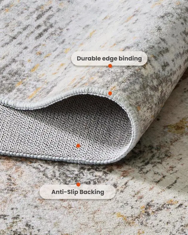 Alt view image 5 of 7 - AMADA HOMEFURNISHING 5x7 Area Rugs for Living Room, Modern Abstract Washable Rug Neutral Soft with Non-Slip Backing & Low Pile Kids Rug for Resistant, Bedroom, Nursery Home Office, Beige