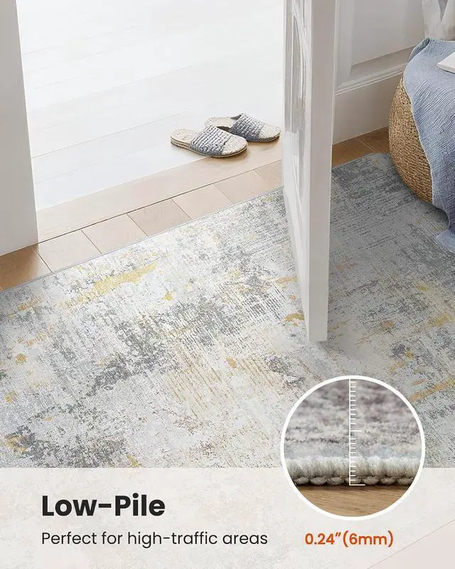 Alt view image 7 of 7 - 8x10 Area Rugs for Living Room, Modern Abstract Washable Rug with Non-Slip Backing & Low Pile, Large Washable Rug with Abstract Pattern for Bedroom, Dinning Room, Home Office,Beige