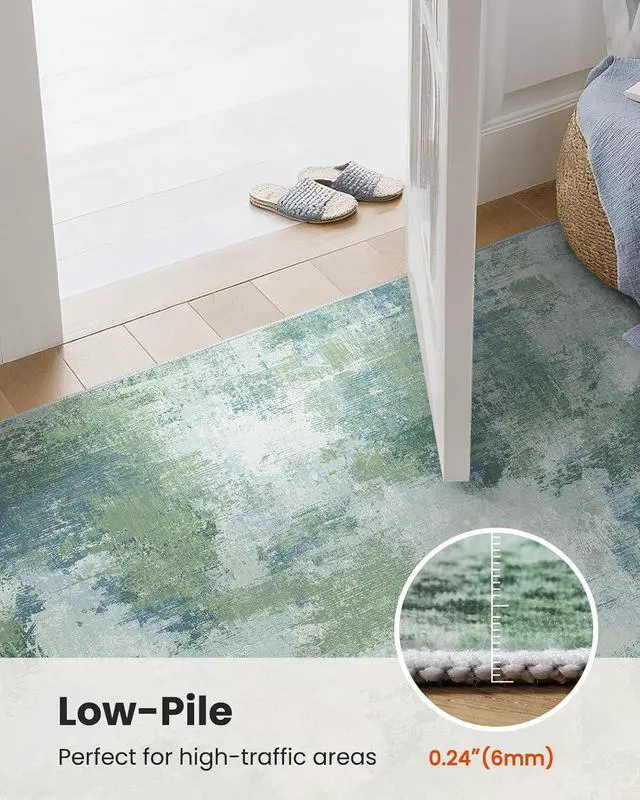 Alt view image 7 of 7 - AMADA HOMEFURNISHING 8x10 Area Rugs for Living Room, Modern Abstract Washable Rug with Non-Slip Backing & Low Pile, Large Rug with Abstract Pattern for Bedroom, Dinning Room, Home Office, Green