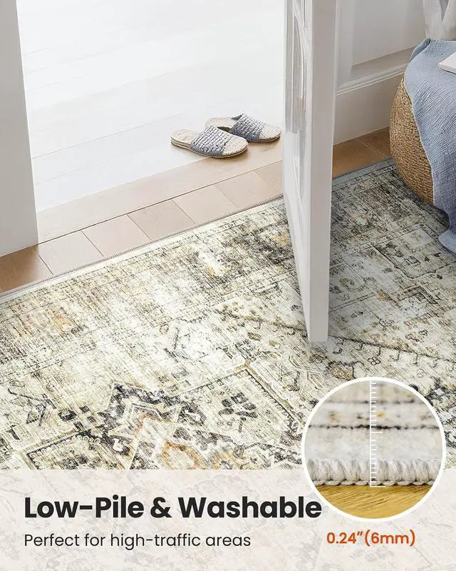 Alt view image 7 of 7 - AMADA HOMEFURNISHING 5x7 Washable Area Rug, Low-Profile Living Room Rug with Non-Slip Backing & Durable Edge Binding, Large Area Rug, Vintage Rugs for Living Room, Bedroom, Dinning Room