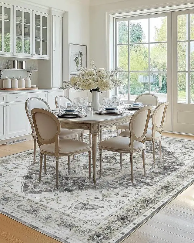 Alt view image 7 of 7 - AMADA HOMEFURNISHING 9x12 Area Rug, Washable Low-Profile Large Area Rug with Non-Slip Backing & Durable Edge Binding, Vintage Large Rugs for Living Room, Bedroom