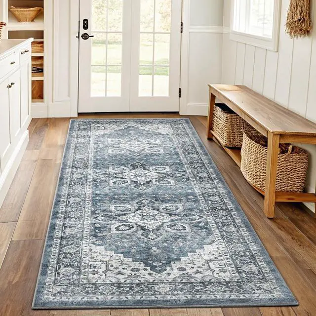 Alt view image 4 of 7 - AMADA HOMEFURNISHING 8x10 and 2x6 Area Rugs Buying Together, Soft, Machine Washable, Stain-Resistant, Low-Profile Indoor Area Rugs with Non-Slip Backing & Durable Edge Binding
