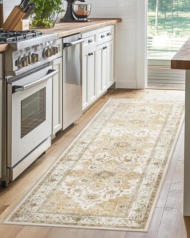 Alt view image 3 of 7 - AMADA HOMEFURNISHING 8x10 and 2x5 Area Rugs Buying Together, Soft, Machine Washable, Stain-Resistant, Low-Profile Indoor Area Rugs with Non-Slip Backing & Durable Edge Binding