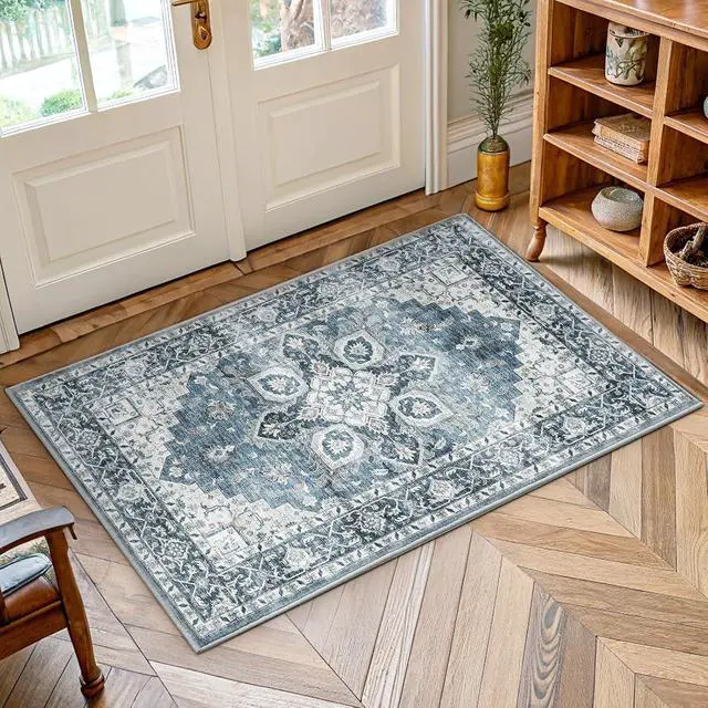 Alt view image 3 of 7 - AMADA HOMEFURNISHING 5x7 and 2x3 Area Rugs Buying Together, Soft, Machine Washable, Stain-Resistant, Low-Profile Indoor Area Rugs with Non-Slip Backing & Durable Edge Binding