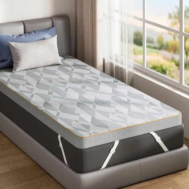 Main image of PERLECARE Firm Mattress Topper Twin XL, 3" Hard Mattress Topper for Pressure Relief, Mattress Pad with Cooling Bamboo Cover, High Density Memory Foam, Removable & Washable