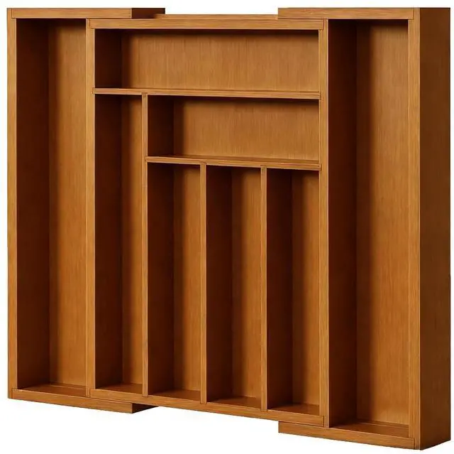 Main image of Pipishell Bamboo Expandable Drawer Organizer for Utensils Holder, Adjustable Silverware Organizer Cutlery Tray, Drawer Dividers for Utensils, Flatware, Knives in Kitchen, Bedroom, Living Room Brown