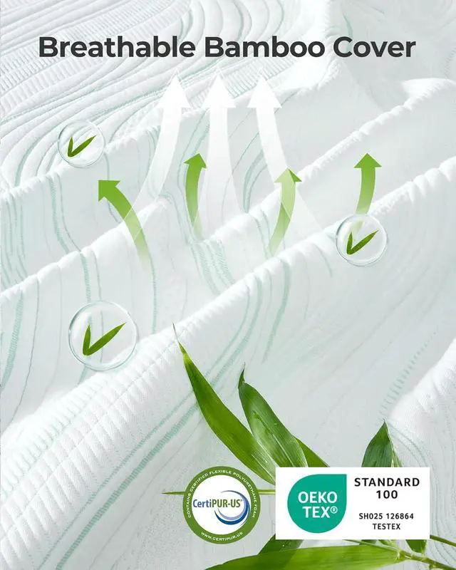 Alt view image 3 of 7 - PERLECARE King Mattress Topper, 3 Inch Dual Layer Gel Memory Foam Bed Topper with Bamboo Cover, Medium Firm Support for Pressure Relief, Removable Washable Cover, Non-Slip Designing