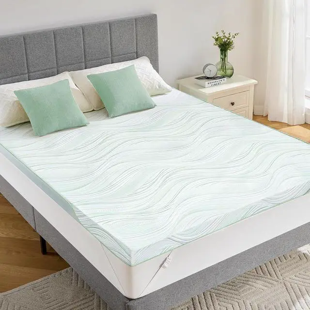 Alt view image 2 of 7 - PERLECARE King Mattress Topper, 3 Inch Dual Layer Gel Memory Foam Bed Topper with Bamboo Cover, Medium Firm Support for Pressure Relief, Removable Washable Cover, Non-Slip Designing