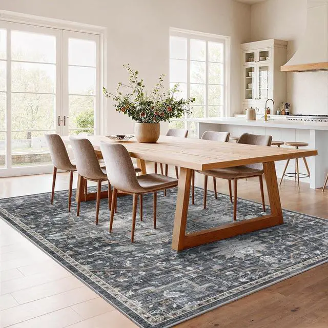 Alt view image 3 of 7 - AMADA HOMEFURNISHING 5x7 Area Rugs, Washable Living Room Rug Low-Profile with Non-Slip Backing & Durable Edge Binding, Vintage 5x7 Rugs for Living Room, Bedroom, Dining Room