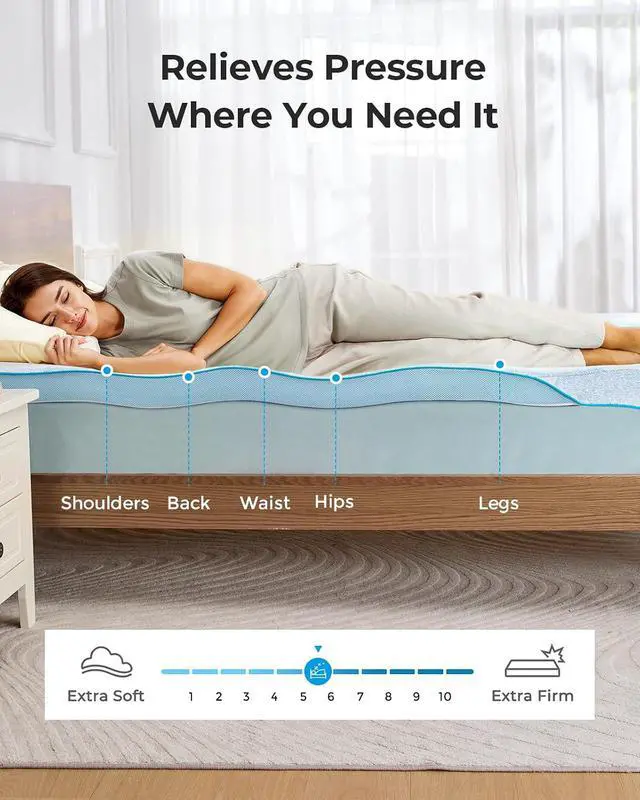 Alt view image 5 of 7 - PERLECARE 3 Inch Full Mattress Toppers Medium Firm- Cooling Gel Memory Foam Mattress with Breathable Bamboo Viscose for Pressure Relief, Washable & Non-Slip, CertiPUR-US® Certified & Oeko-Tex